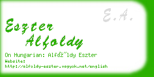 eszter alfoldy business card